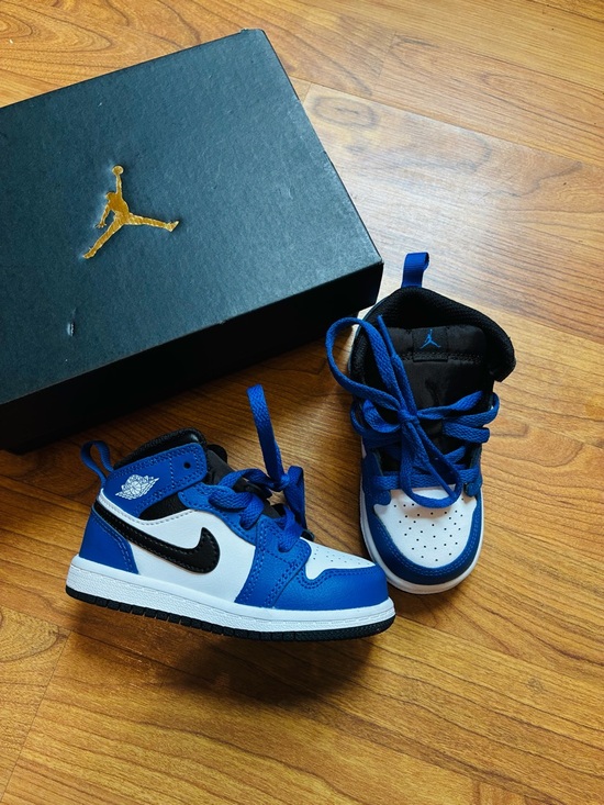 Jordan Other - Nike Air Jordan 1 Mid TD – Game Royal Black White – Size 7C Toddler